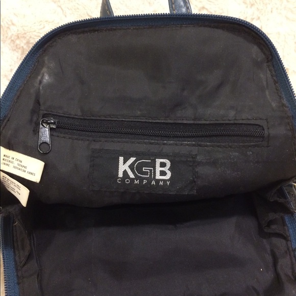 Vintage Dusky Blue Small Faux Leather Bag/Backpack - Picture 4 of 8